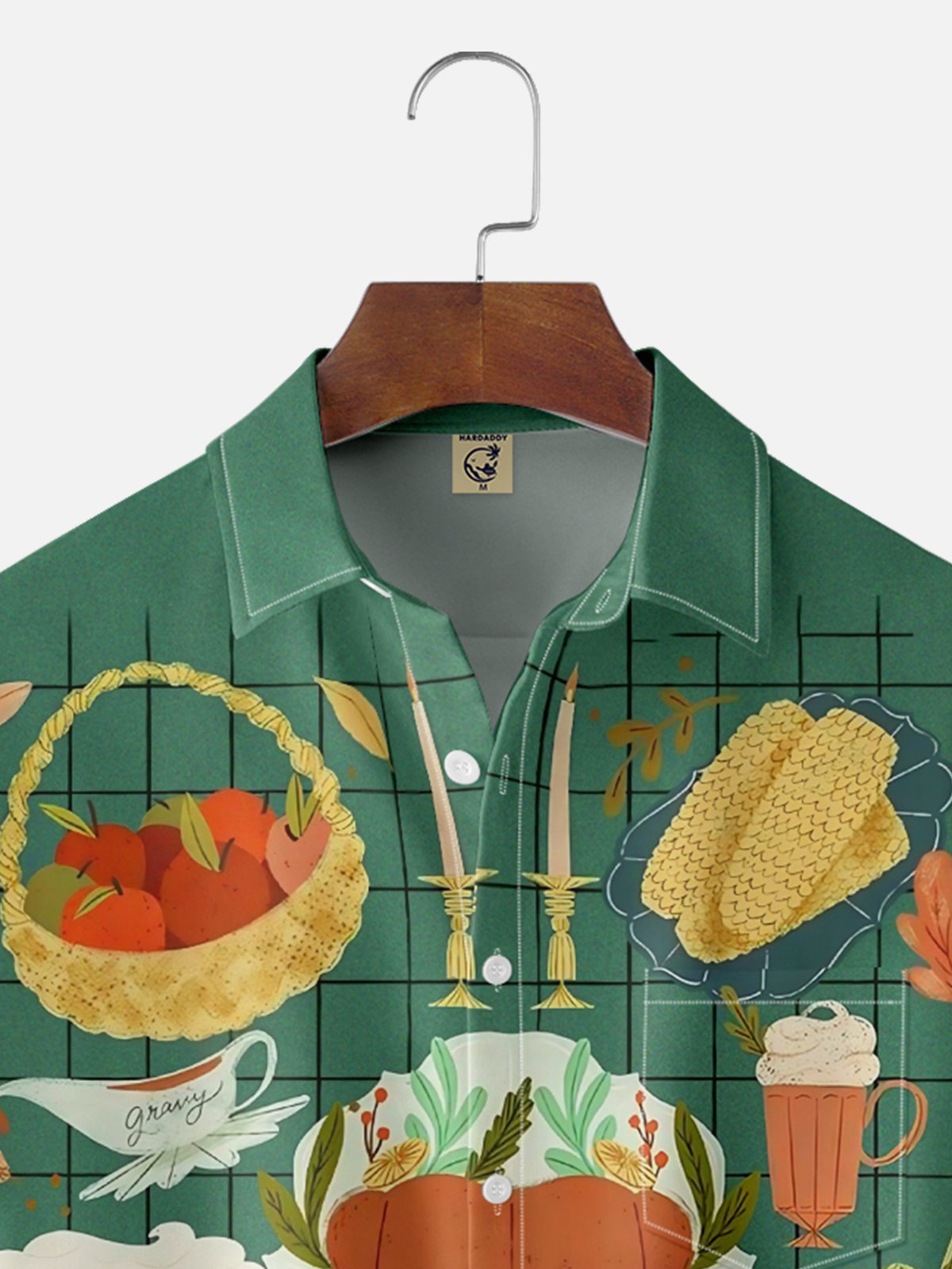 Moisture-wicking Thanksgiving Turkey Feast Chest Pocket Casual Shirt