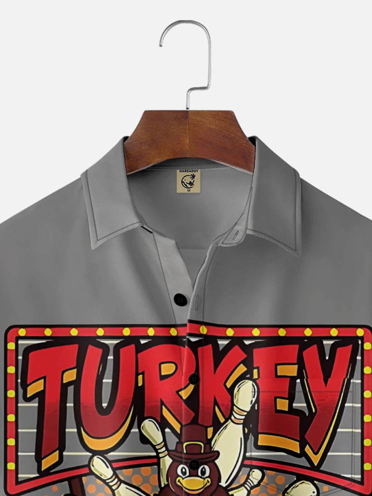 Moisture-Wicking Thanksgiving Turkey Bowling Ball Polka Dot Chest Pocket Hawaiian Shirt