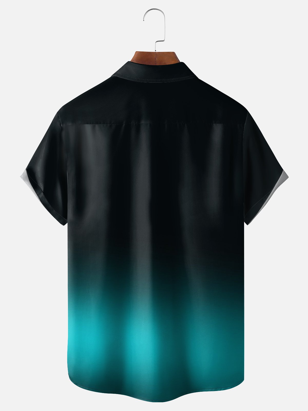 Moisture Wicking Gradient Santa Claus Fishing Chest Pocket Hawaiian Shirt