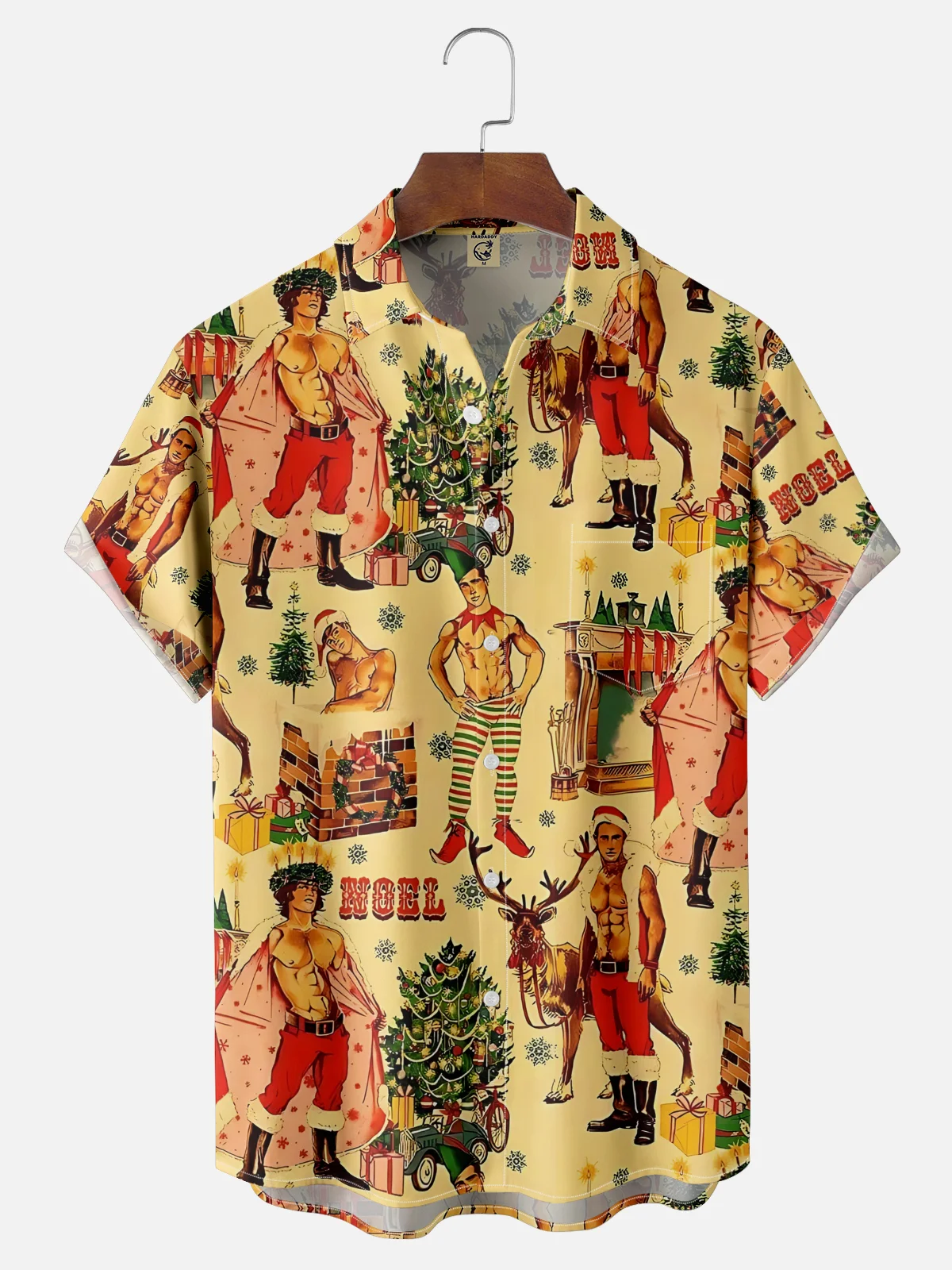 Moisture-wicking Christmas Tree Fun Men's Chest Pocket Casual Shirt