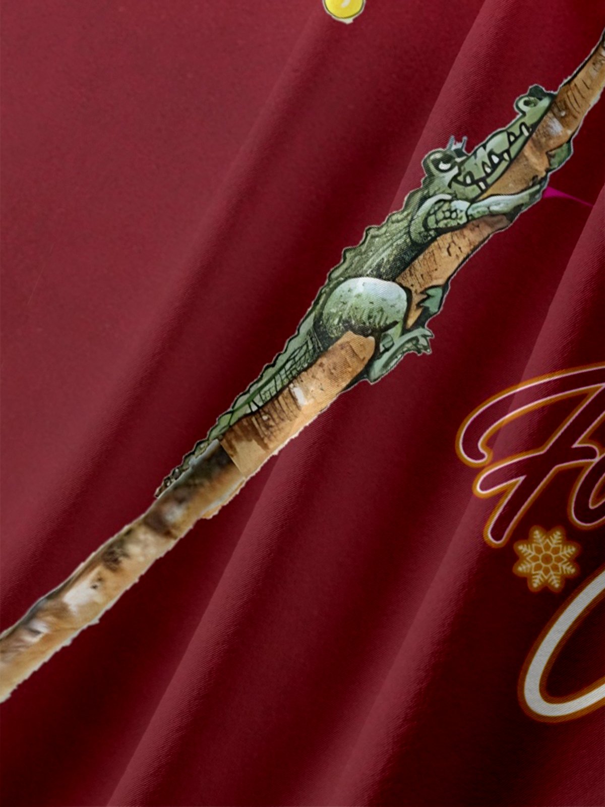 Moisture Wicking Merry Christmas Coconut Tree Santa Claus Golf Ball Chest Pocket Hawaiian Shirt