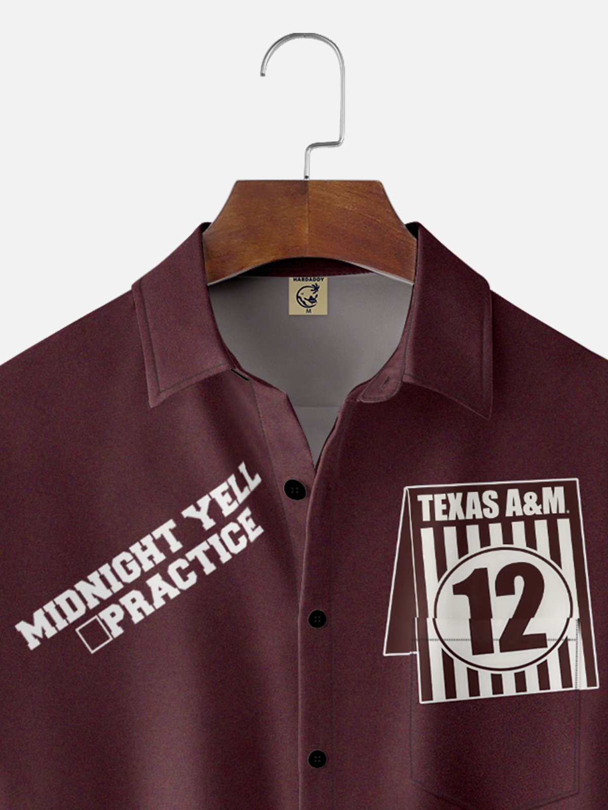 Moisture-Wicking American Football Texas A&M 12th Man Chest Pocket Casual Shirt