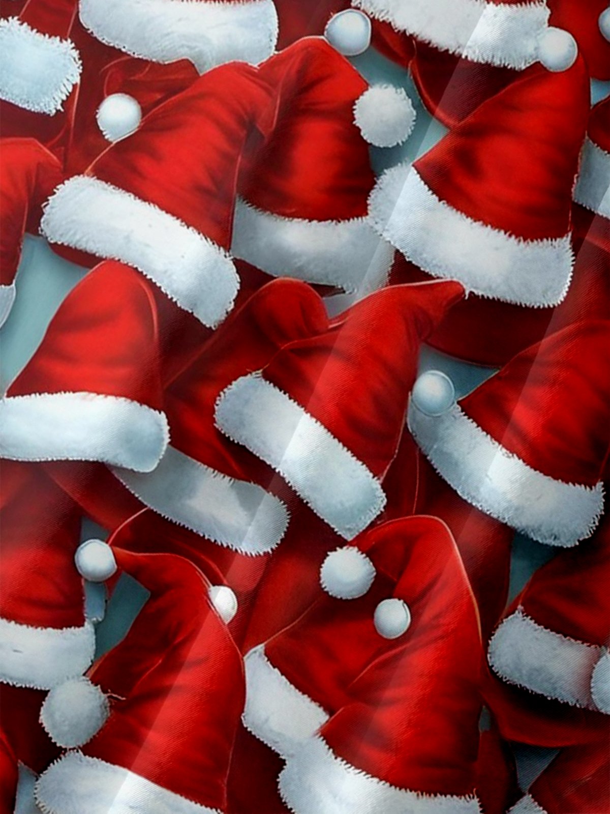 Moisture-Wicking Christmas Hat Design Chest Pocket Casual Shirt