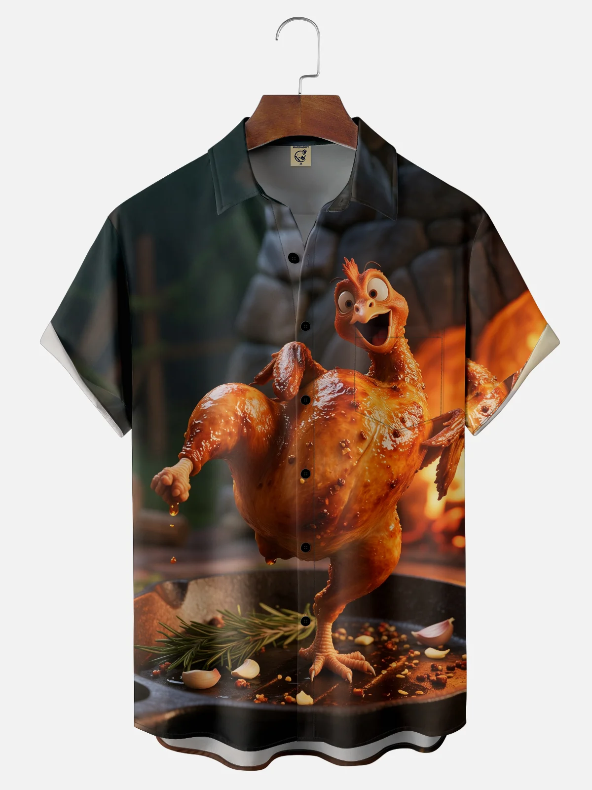 Tall Size Moisture-wicking Thanksgiving Turkey Funny Chest Pocket Casual Shirt