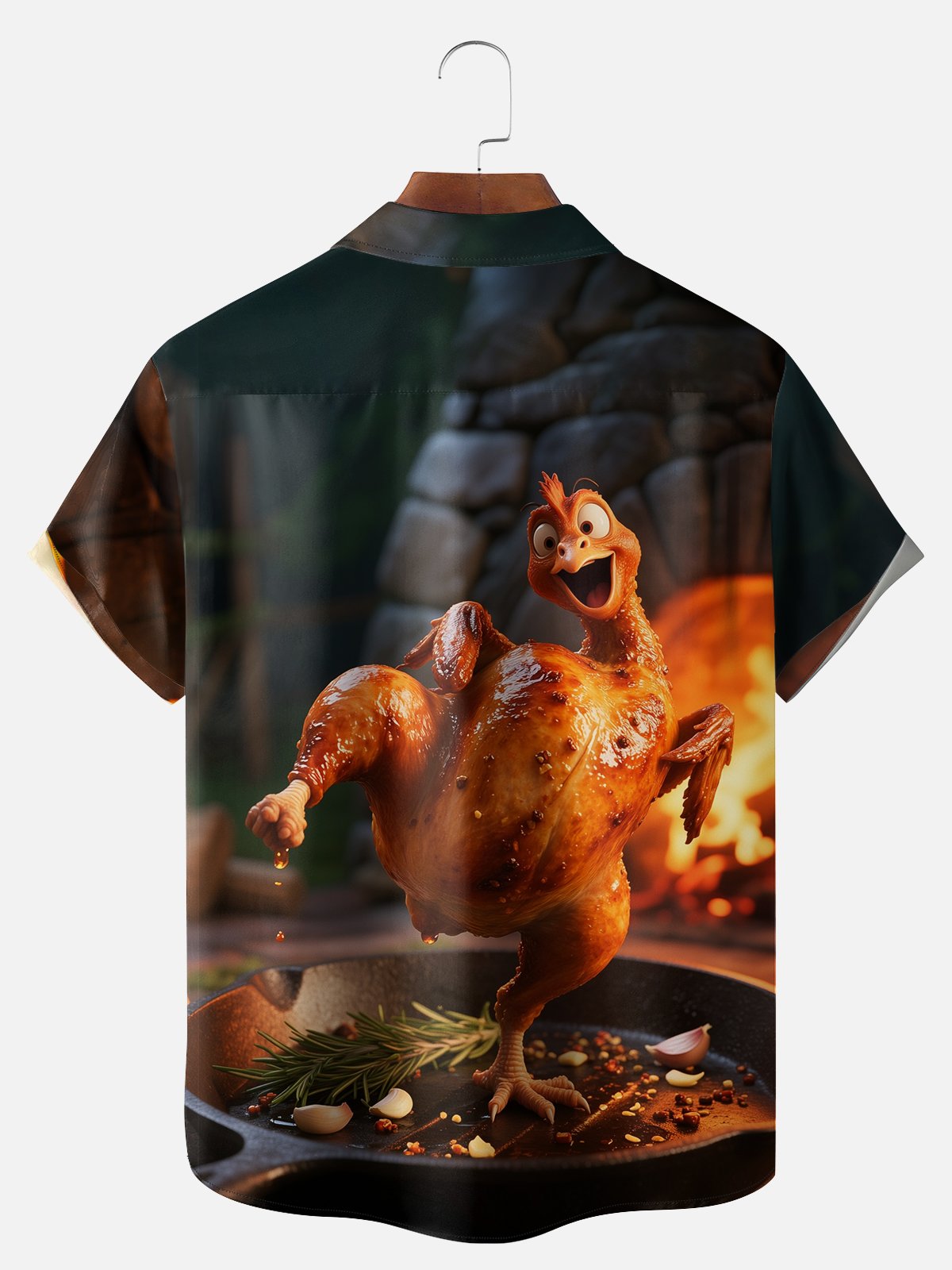 Big Size Moisture-wicking Thanksgiving Turkey Funny Chest Pocket Casual Shirt