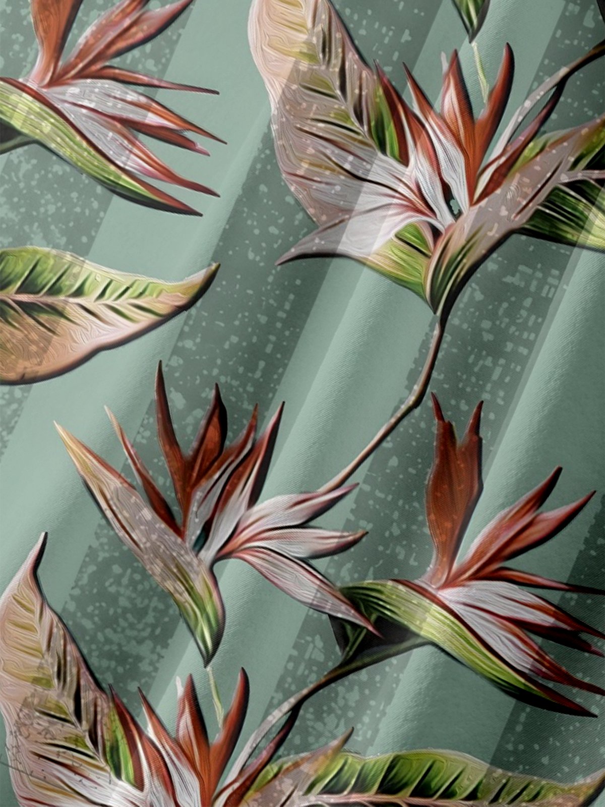 Moisture Wicking Paradise Flower Fishing American Flag Chest Pocket Hawaiian Shirt