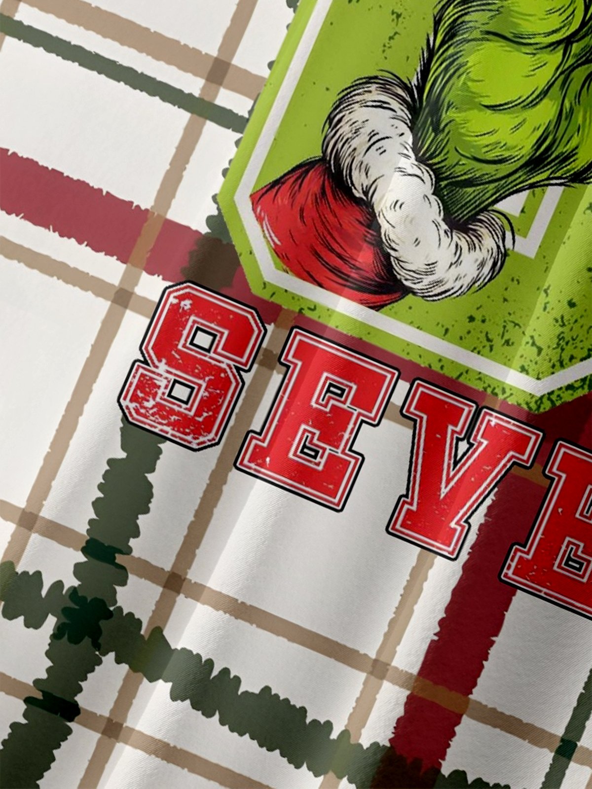 Moisture Wicking Christmas Fun Gestures Checkered Chest Pocket Hawaiian Shirt