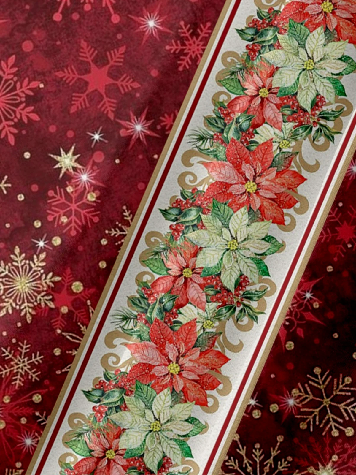 Moisture Wicking Christmas Floral Striped Floral Chest Pocket Hawaiian Shirt