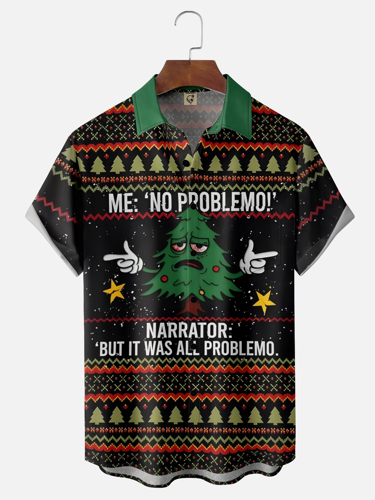 Moisture-wicking Christmas No Problemo But It Was All Problemo Chest Pocket Casual Shirt
