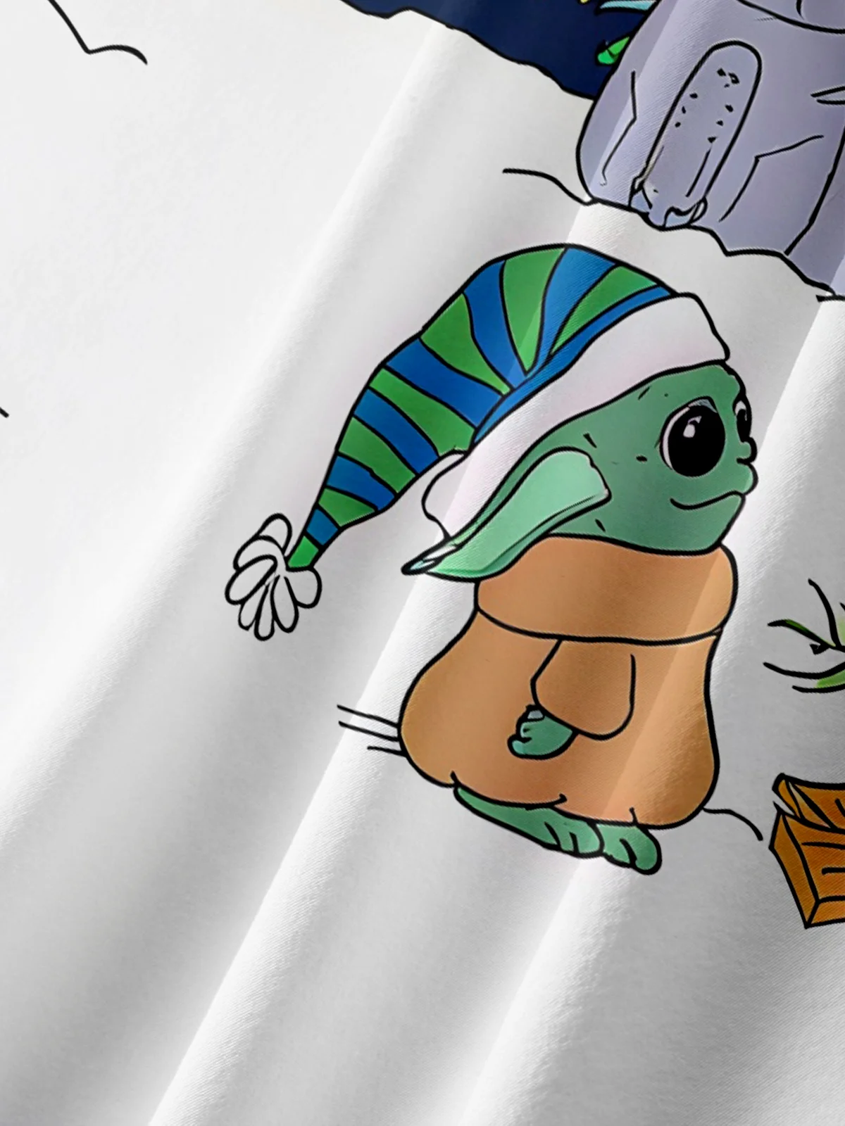 Tall Size Moisture-wicking Christmas Tree Cartoon Chest Pocket Casual Shirt