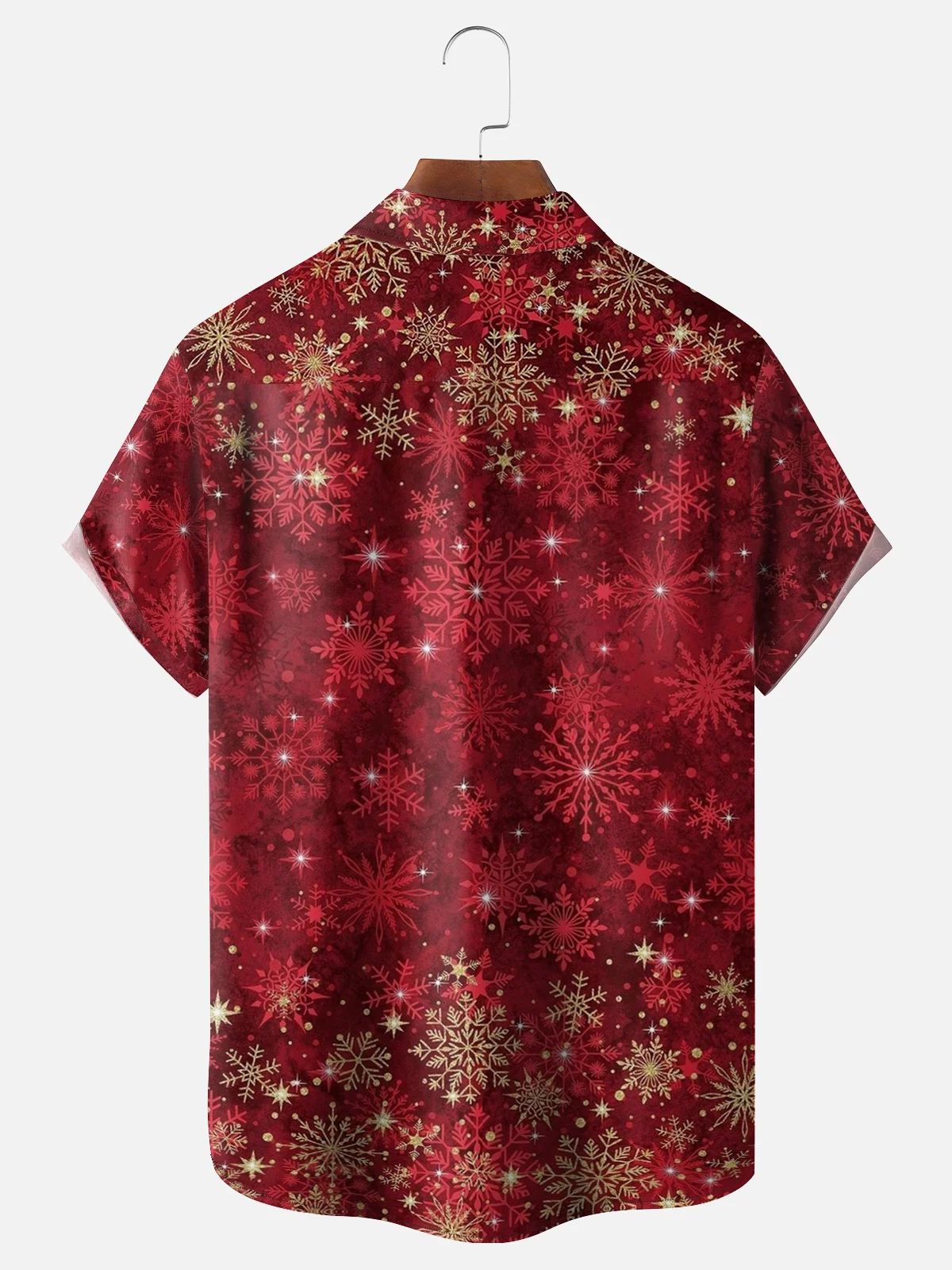 Moisture Wicking Christmas Floral Striped Floral Chest Pocket Hawaiian Shirt