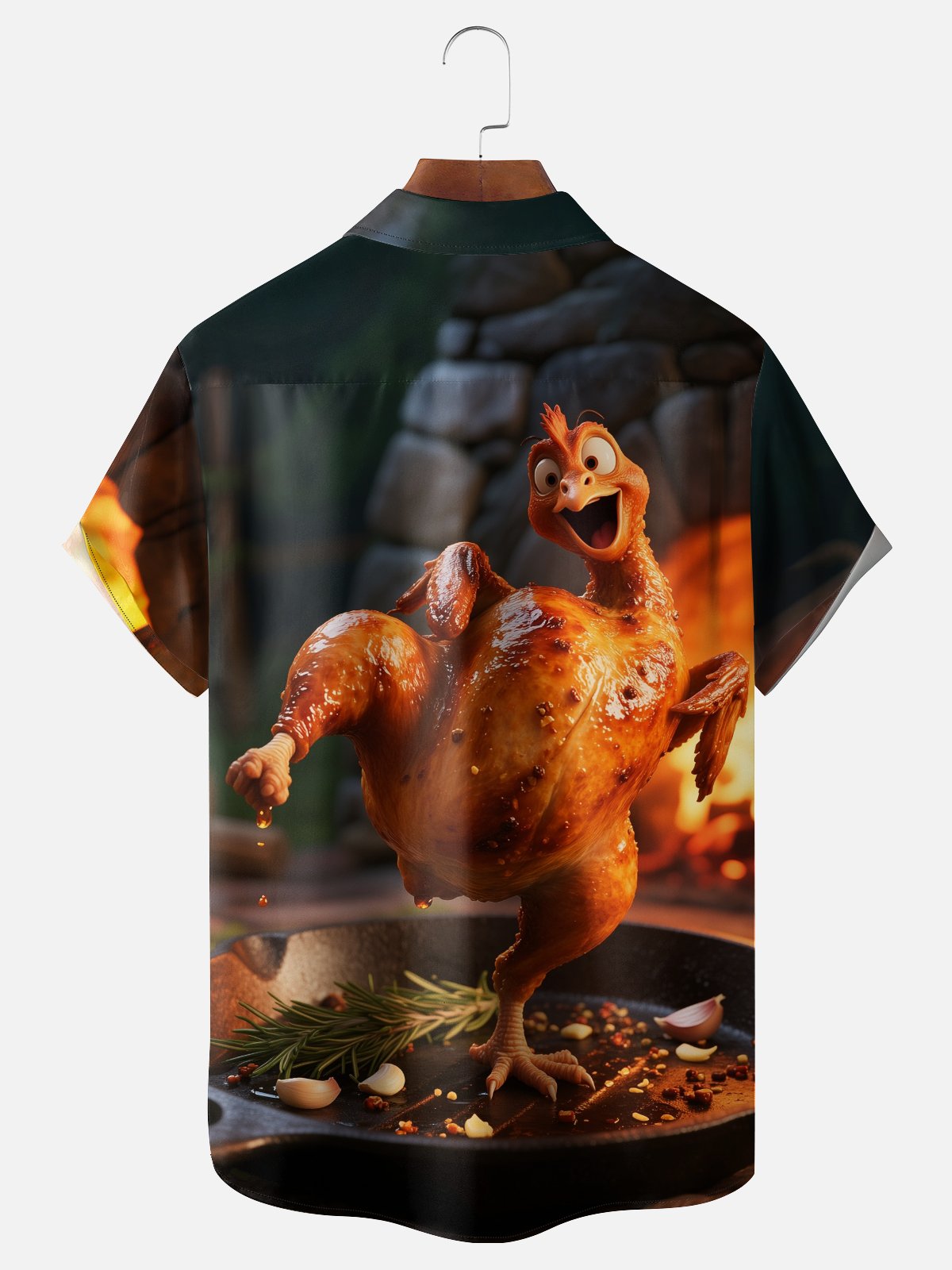 Tall Size Moisture-wicking Thanksgiving Turkey Funny Chest Pocket Casual Shirt