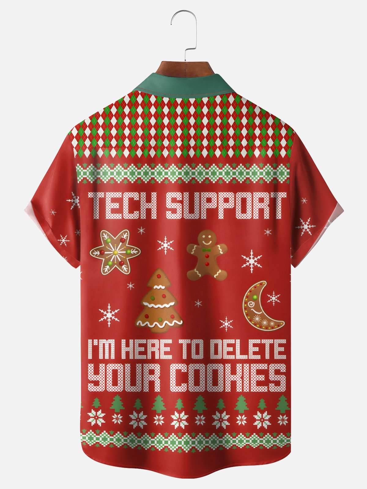 Moisture-wicking Christmas Tech Support Computer Programmer Chest Pocket Casual Shirt