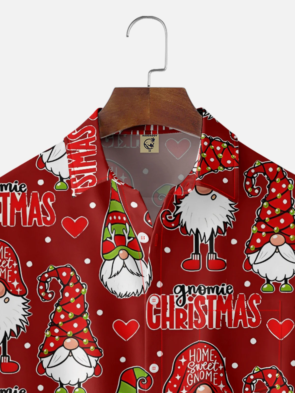 Moisture-Wicking Christmas Tree Fun Gnome Chest Pocket Casual Shirt