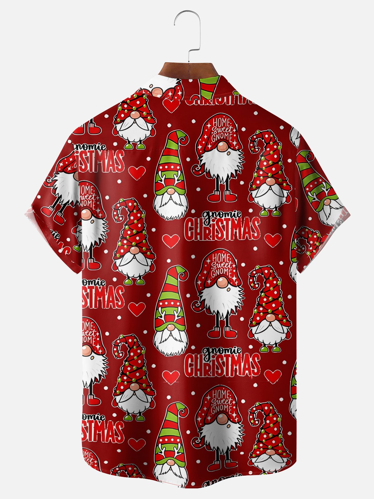 Moisture-Wicking Christmas Tree Fun Gnome Chest Pocket Casual Shirt