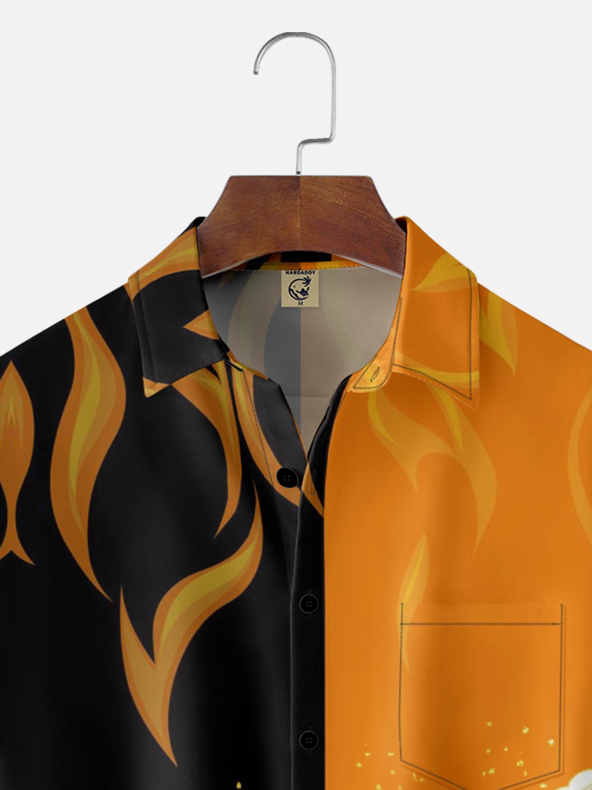 Moisture Wicking Color-Blocked Sports Car Chest Pocket Hawaiian Shirt