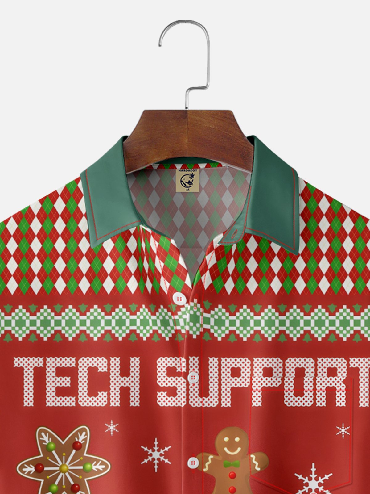 Moisture-wicking Christmas Tech Support Computer Programmer Chest Pocket Casual Shirt