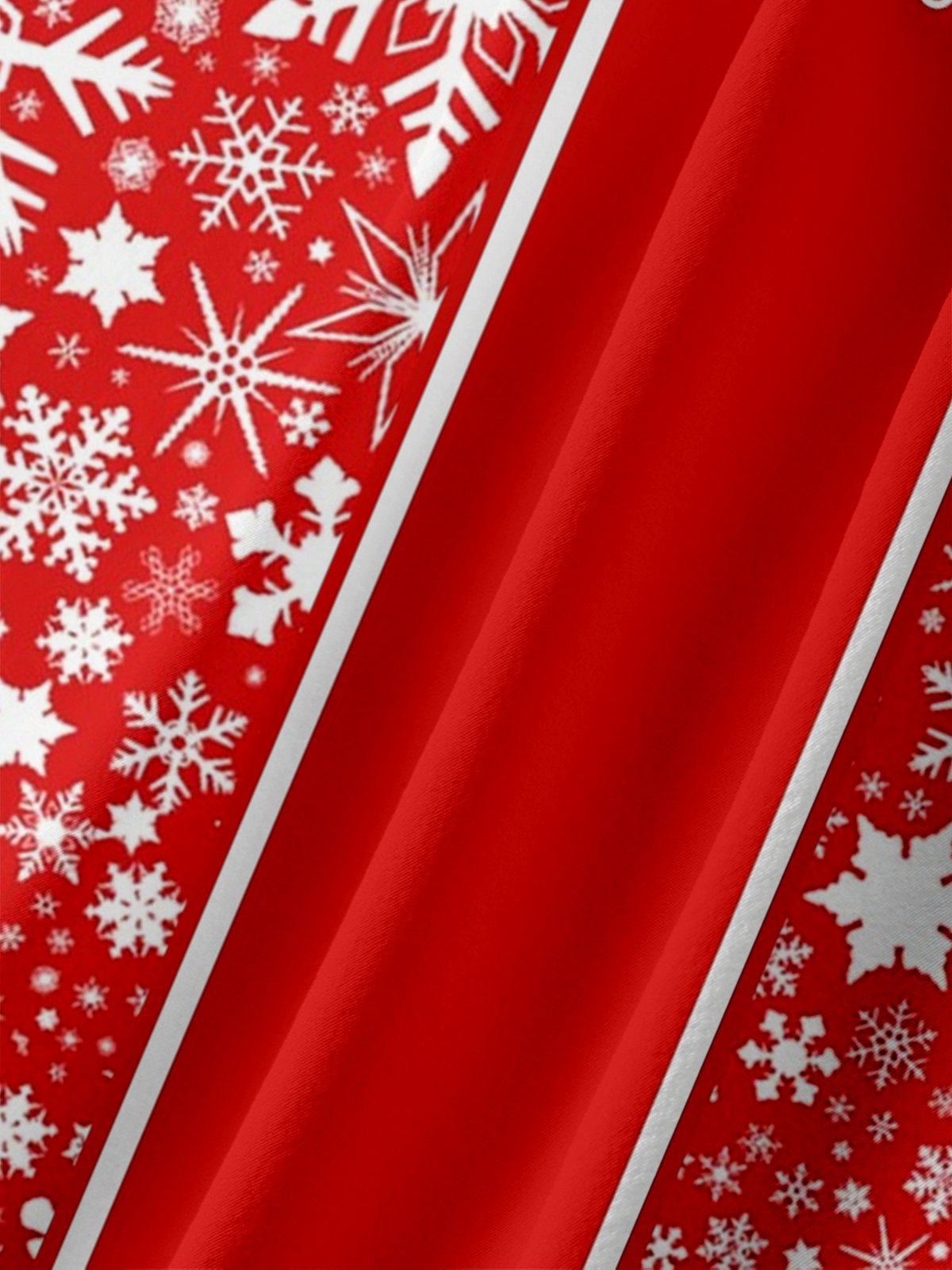 Moisture Wicking Striped Snowflake Chest Pocket Bowling Shirt