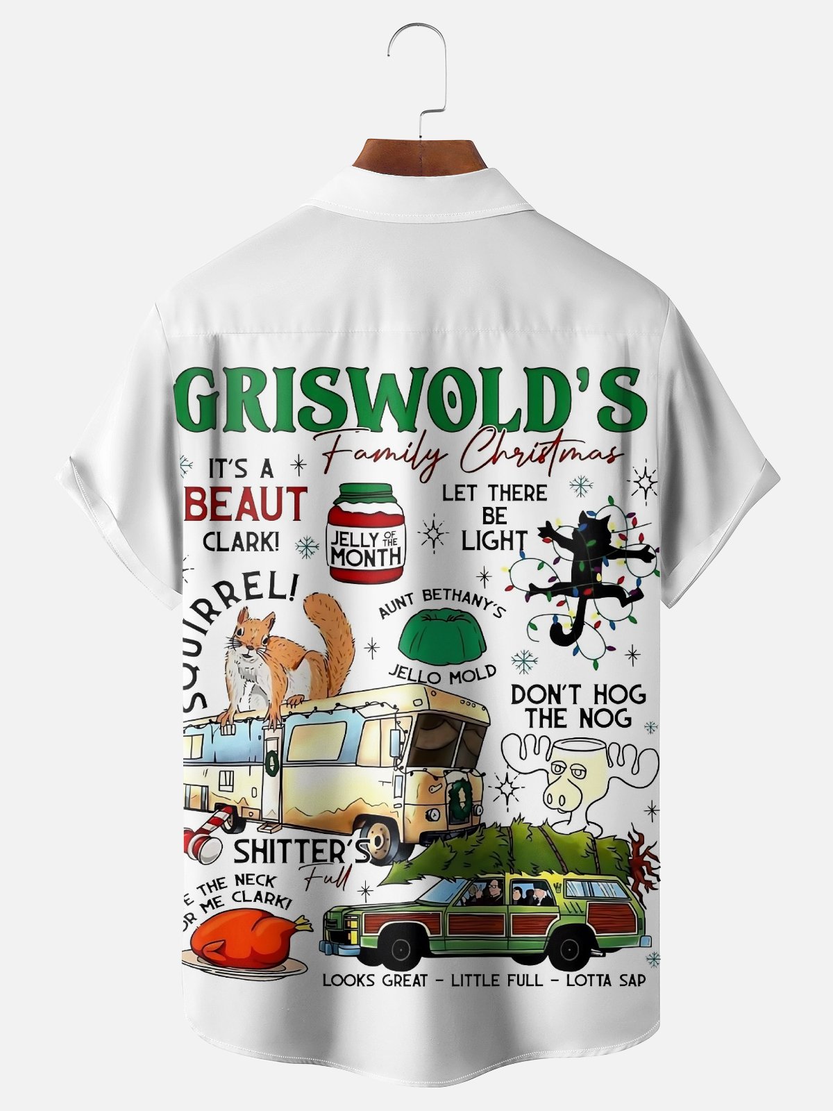 Tall Size Moisture Wicking Christmas Griswold Chest Pocket Hawaiian Shirt