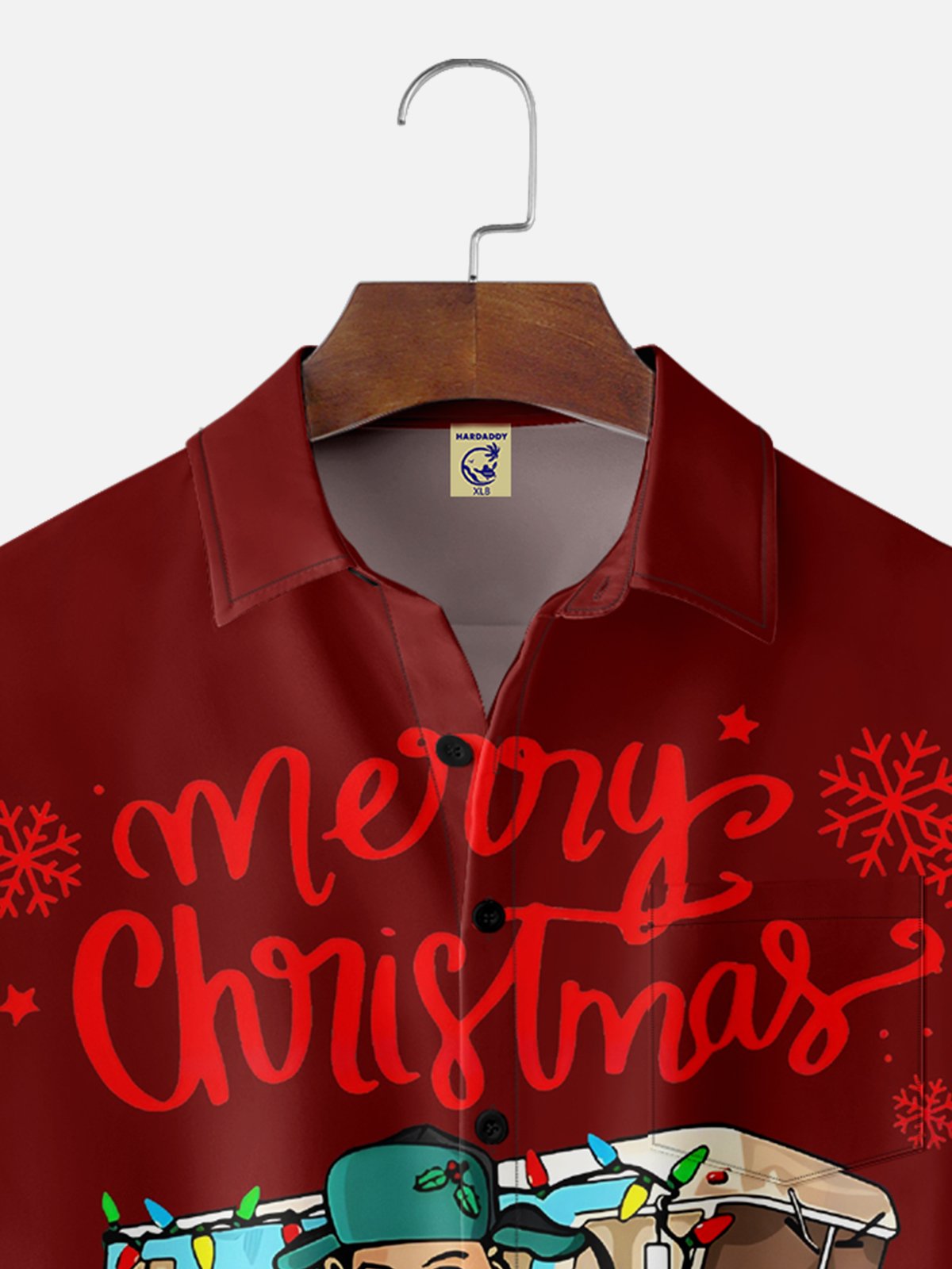 Big Size Moisture-wicking Christmas Griswold Chest Pocket Casual Shirt