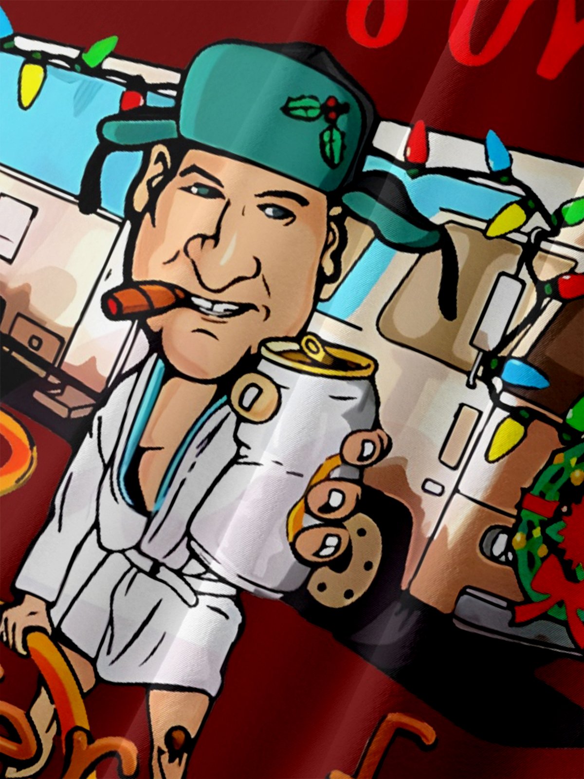 Big Size Moisture-wicking Christmas Griswold Chest Pocket Casual Shirt