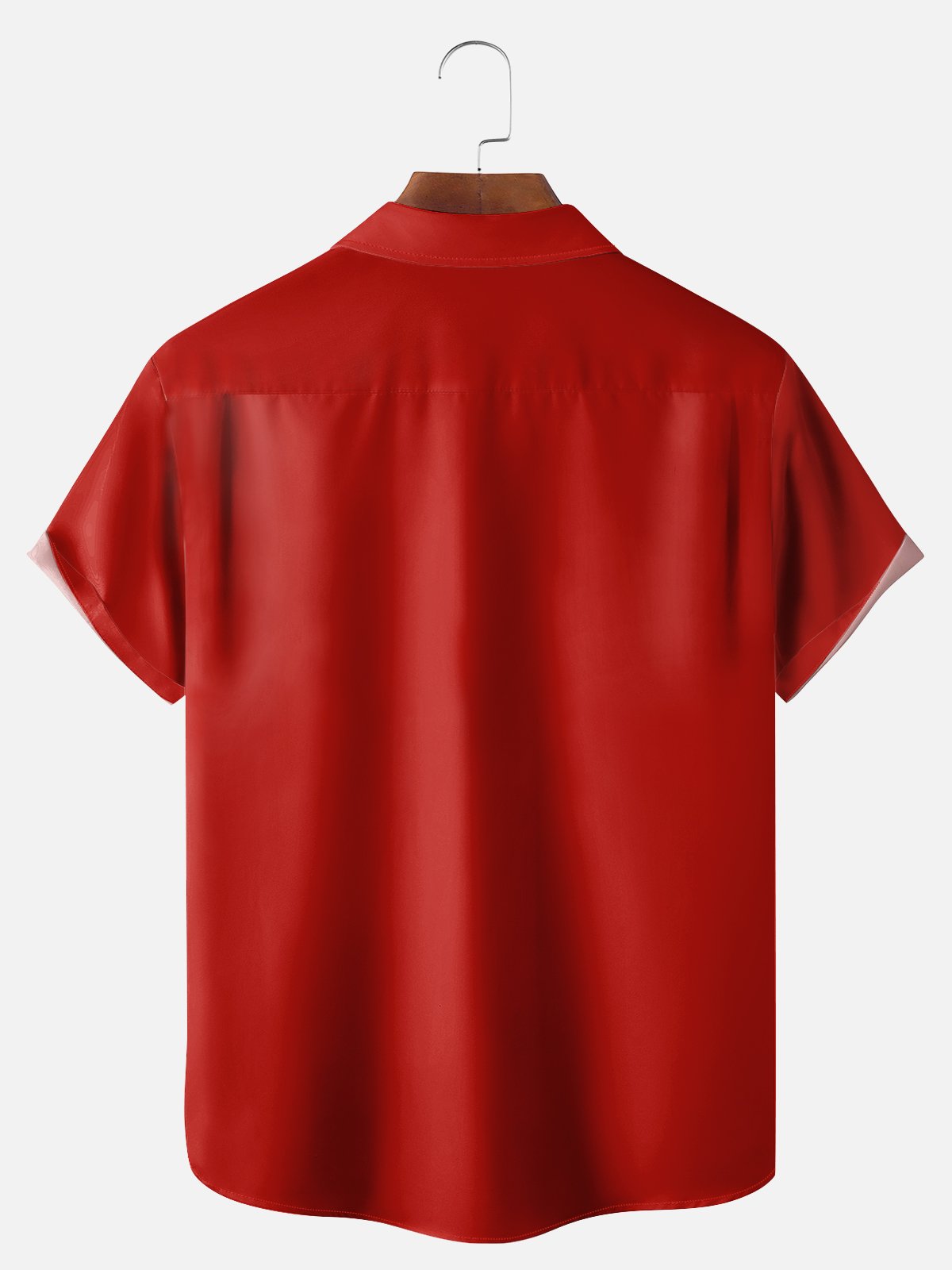 Big Size Moisture-wicking Christmas Santa Claus Chest Pocket Bowling Shirt