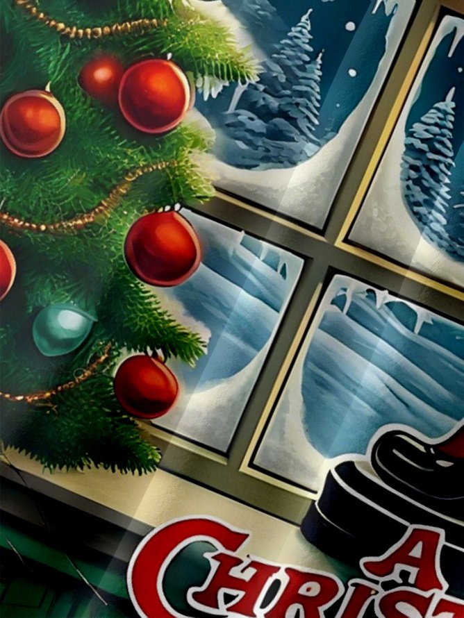 Tall Size Moisture-Wicking Christmas Christmas Story Leg Lamp Chest Pocket Hawaiian Shirt