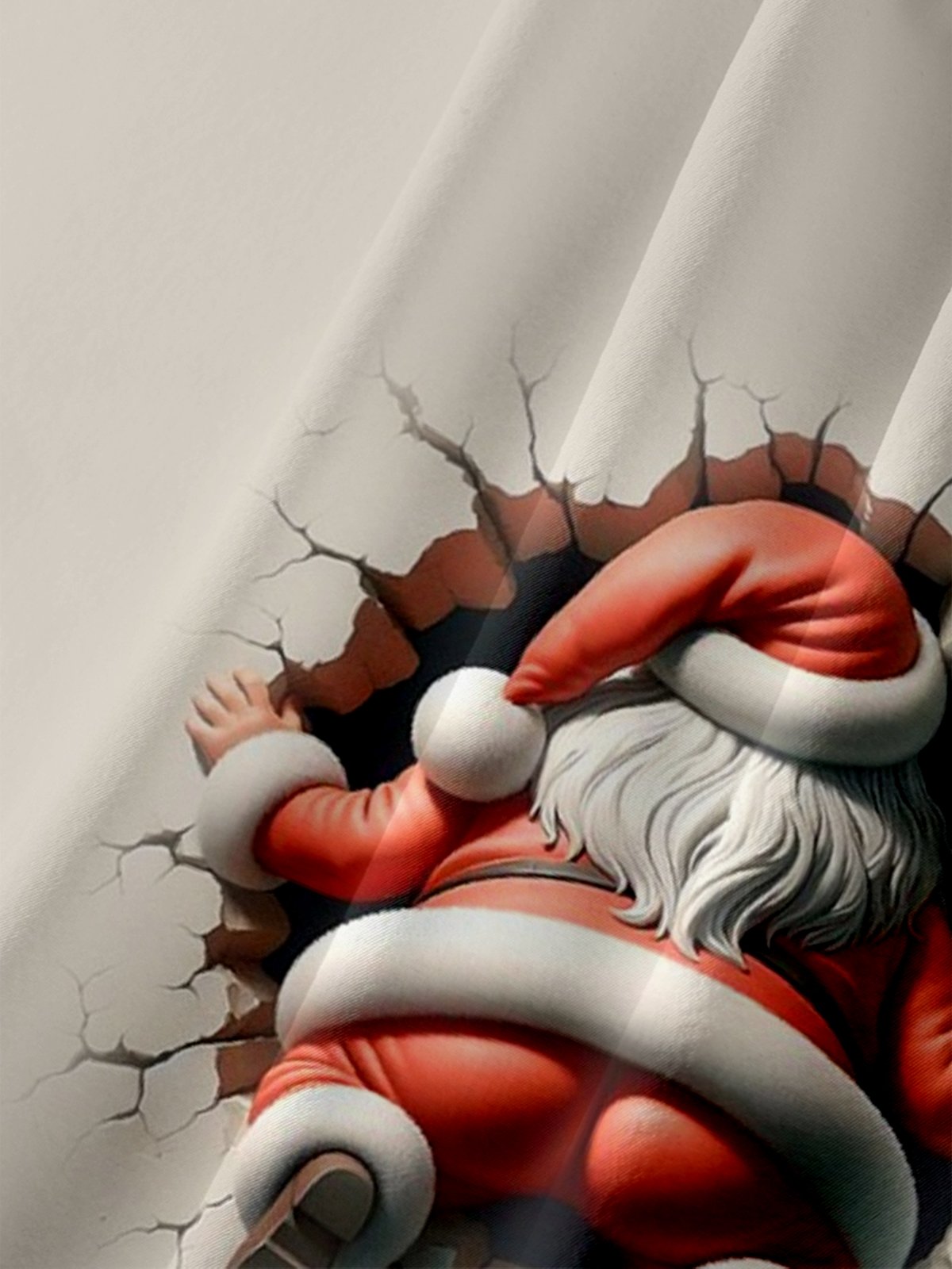 Moisture Wicking Funny And Quirky Santa Claus Bumping Into A Wall Chest Pocket Hawaiian Shirt