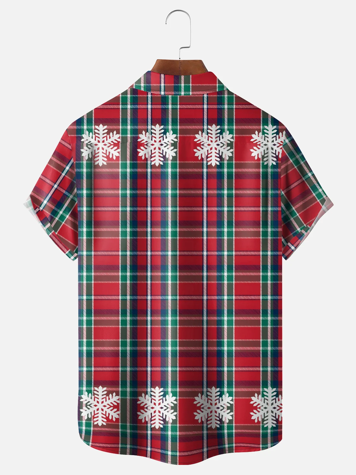Moisture Wicking Christmas Canada Goose Christmas Tree Checkered Chest Pocket Hawaiian Shirt