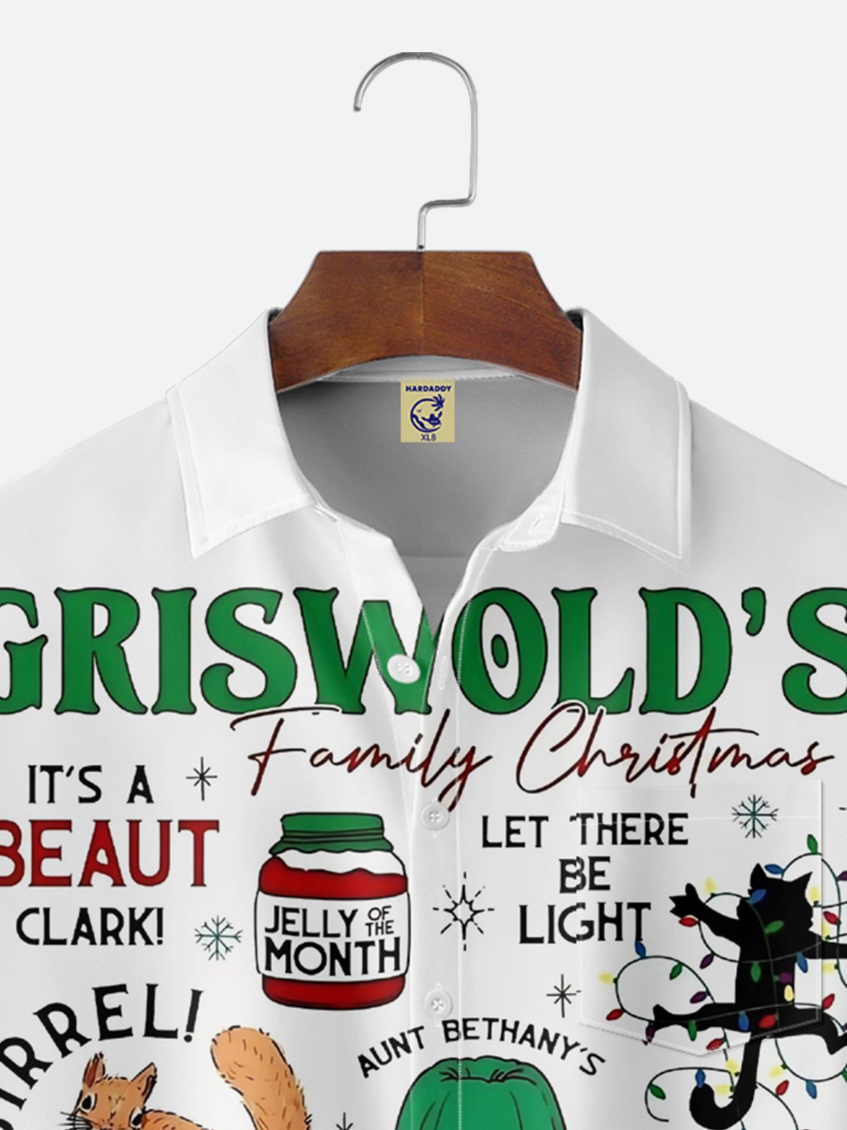 Big Size Moisture Wicking Christmas Griswold Chest Pocket Hawaiian Shirt