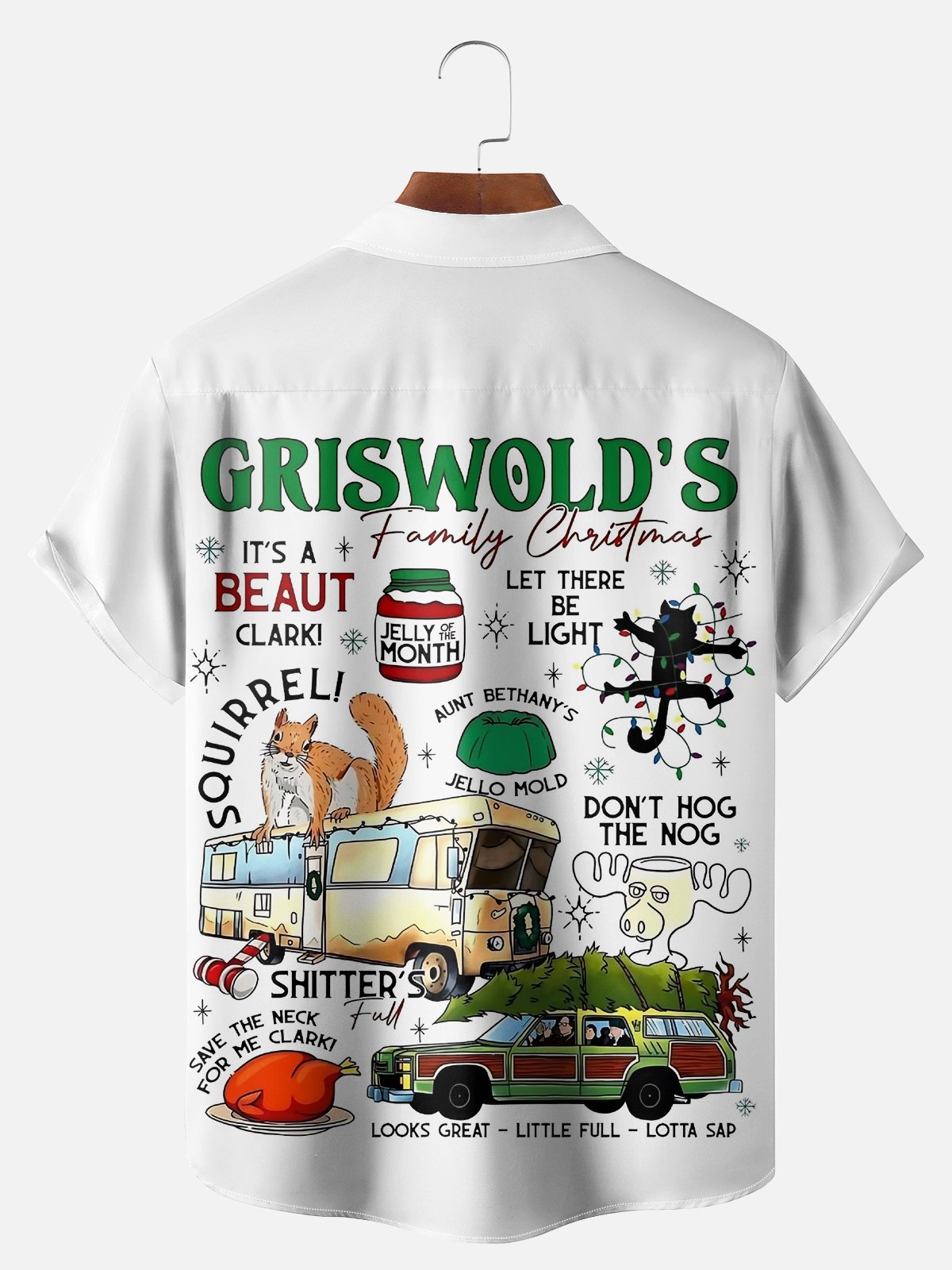 Big Size Moisture Wicking Christmas Griswold Chest Pocket Hawaiian Shirt