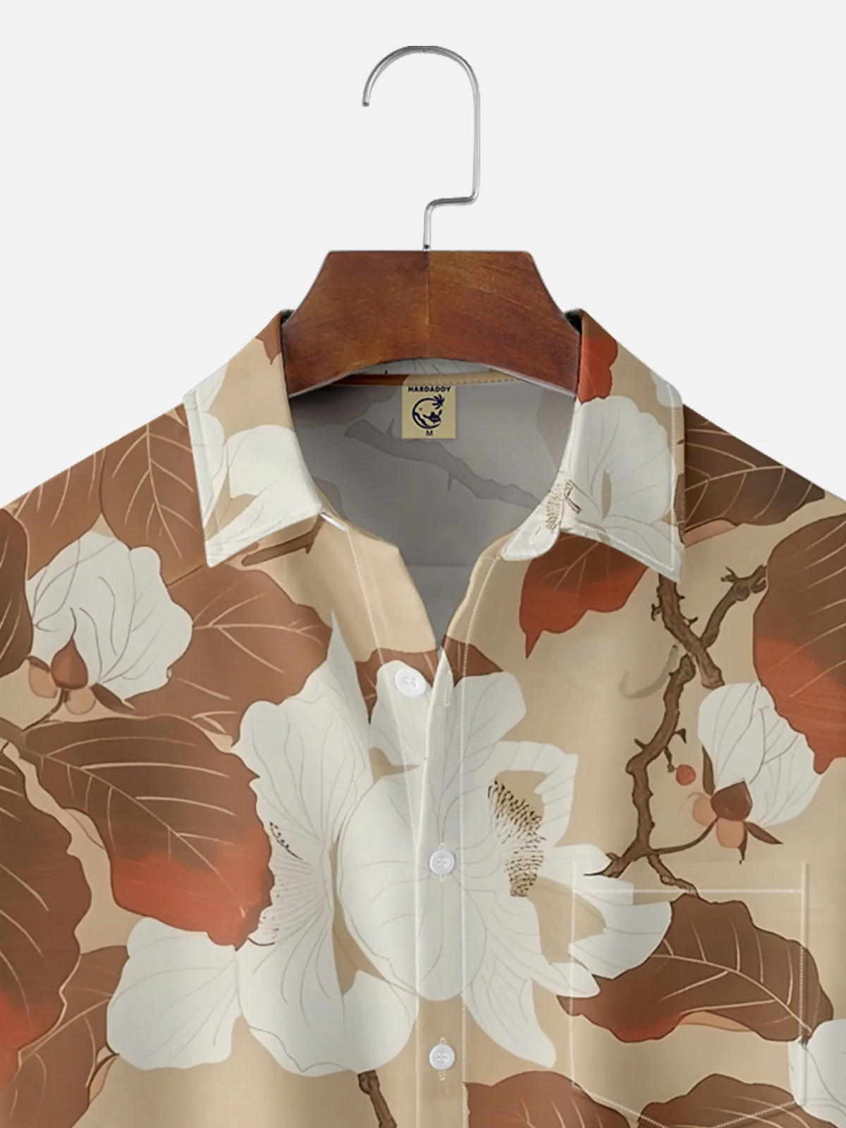 Moisture Wicking Japanese Cultural Floral Gradient Chest Pocket Hawaiian Shirt