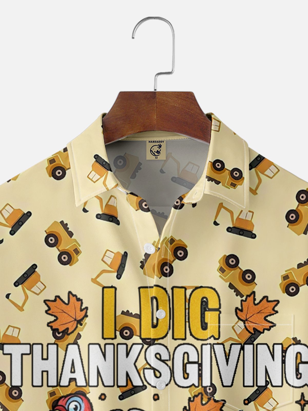Moisture-wicking I Dig Thanksgiving Turkey Excavator Chest Pocket Casual Shirt