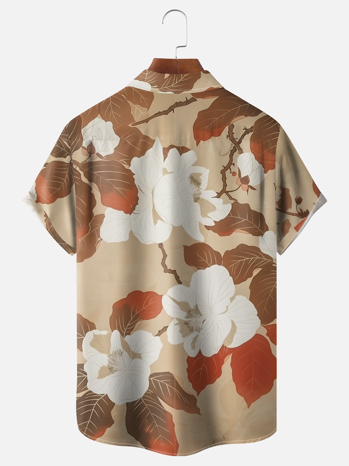 Moisture Wicking Japanese Cultural Floral Gradient Chest Pocket Hawaiian Shirt