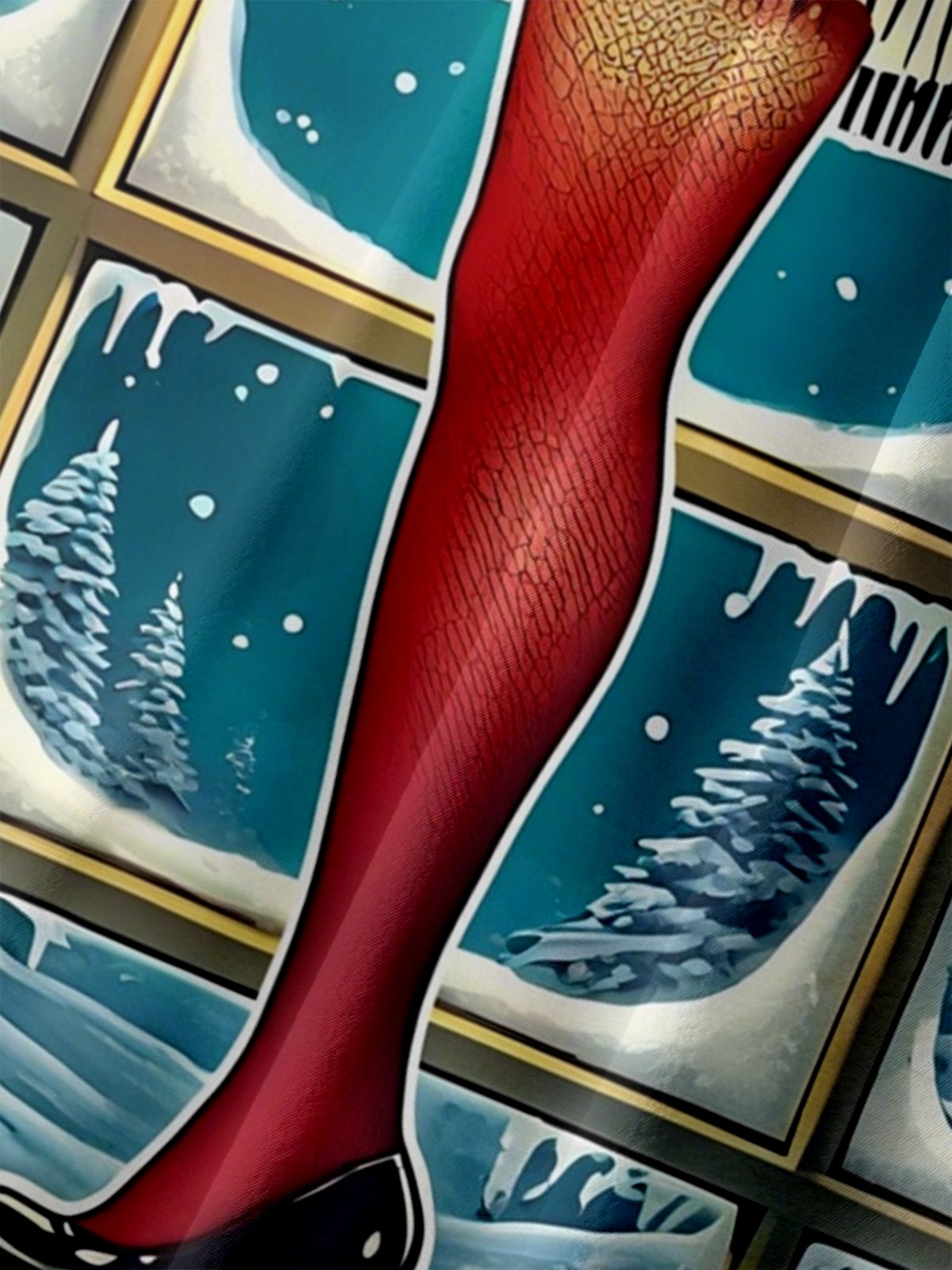 Big Size Moisture-Wicking Christmas Christmas Story Leg Lamp Chest Pocket Hawaiian Shirt