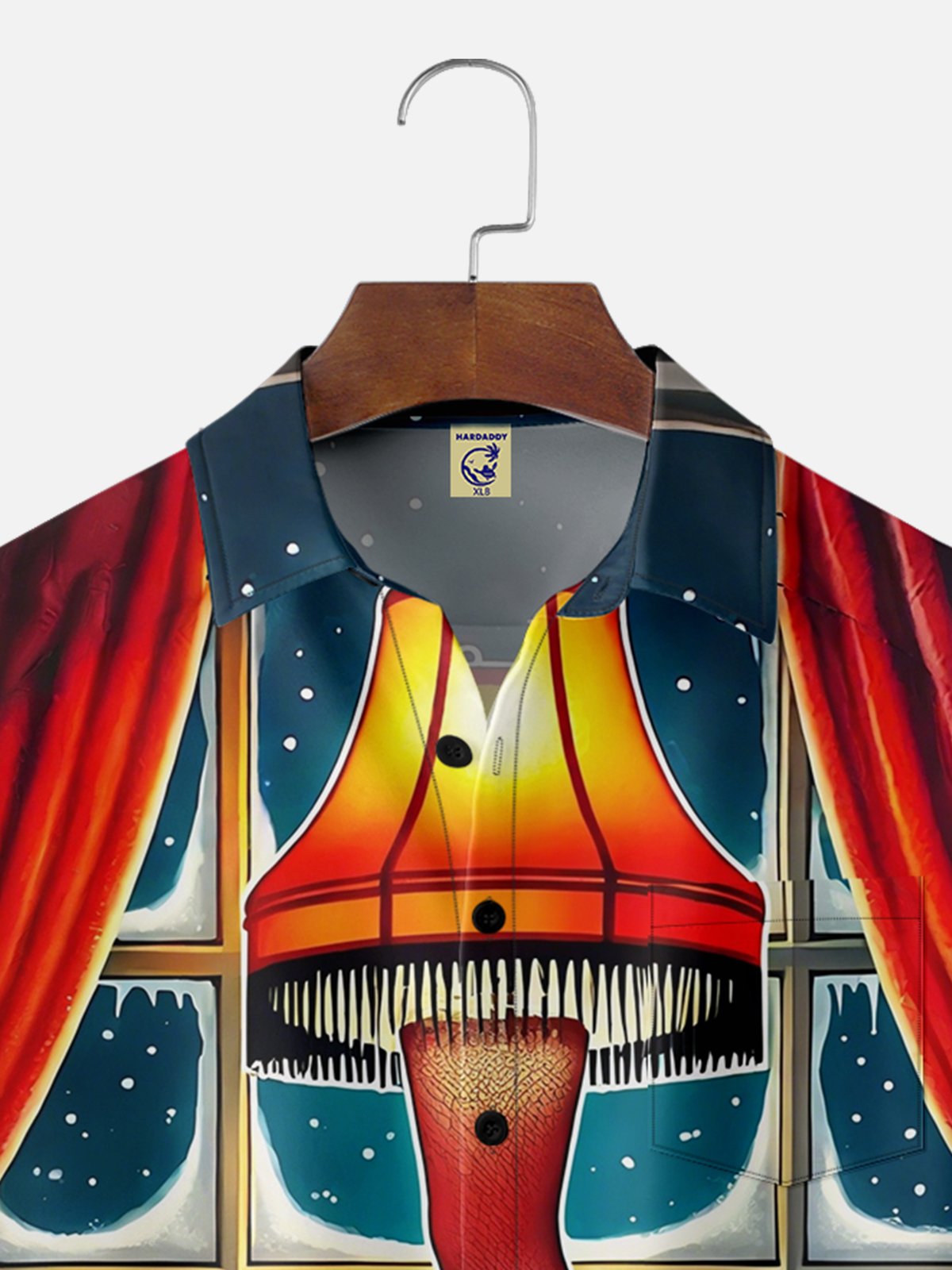 Big Size Moisture-Wicking Christmas Christmas Story Leg Lamp Chest Pocket Hawaiian Shirt