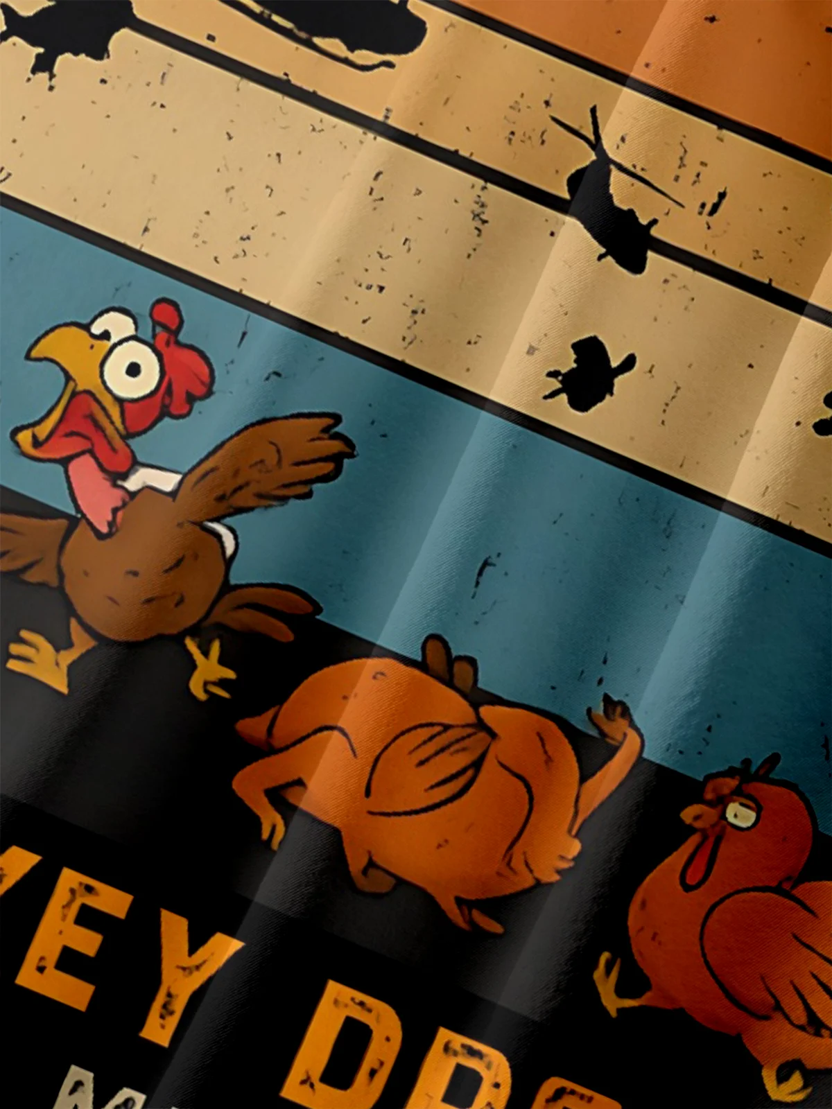 Big Size Moisture Wicking Thanksgiving Turkey Chest Pocket Hawaiian Shirt