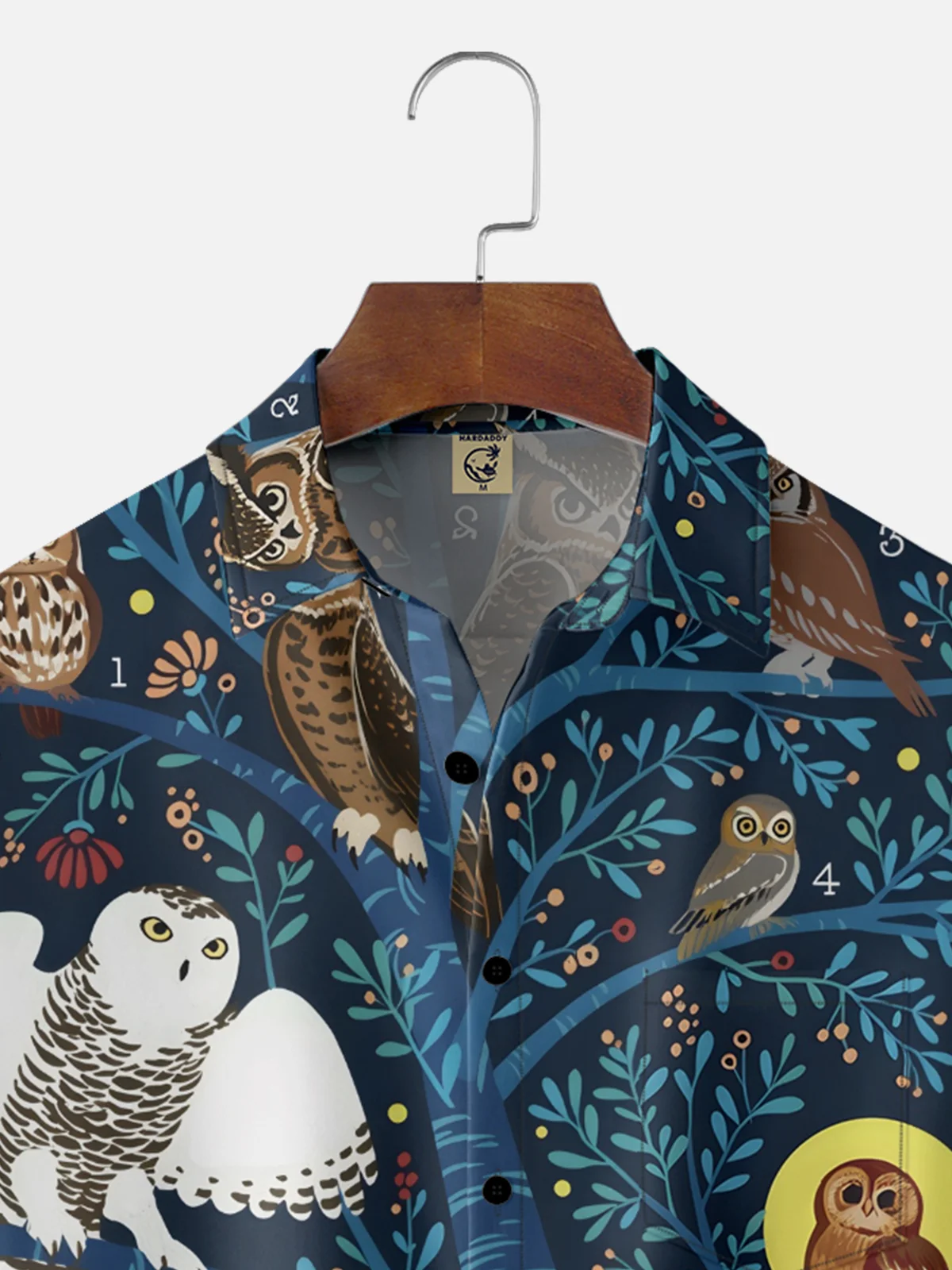 Moisture-wicking Bird and Plant Print Chest Pocket Casual Shirt