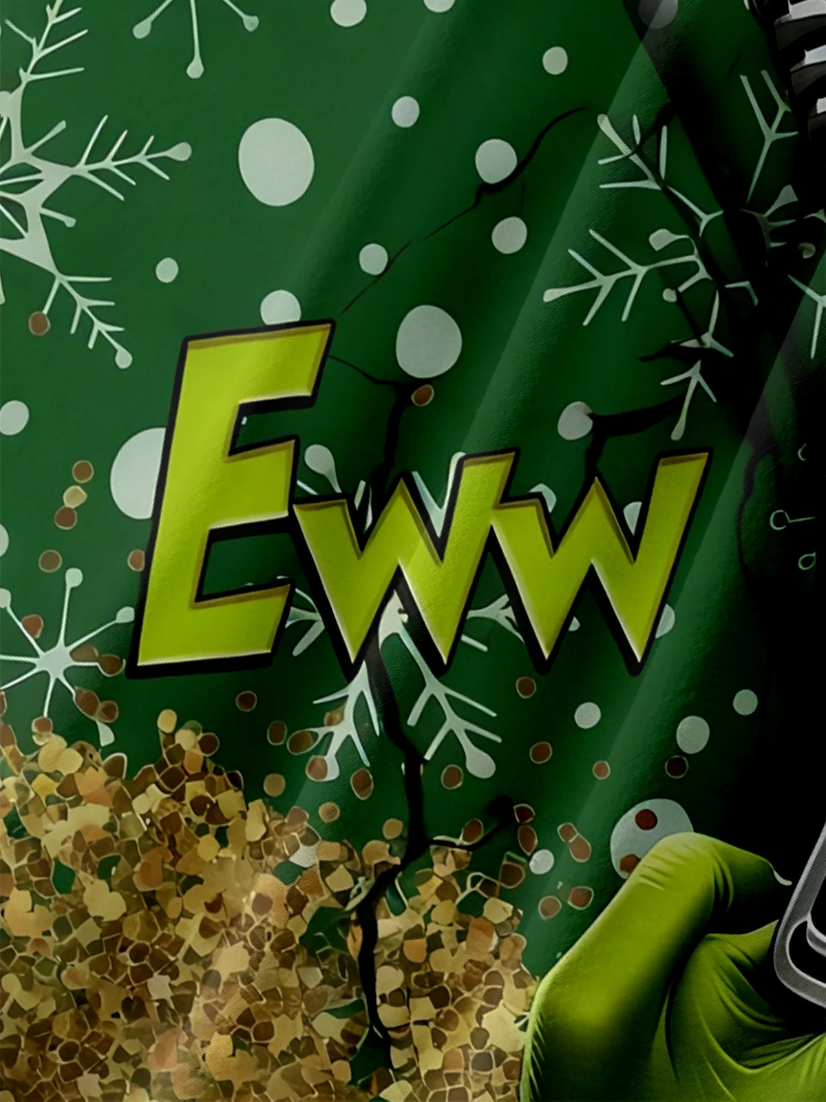 Moisture Wicking Merry Christmas Green Monster Chest Pocket Hawaiian Shirt