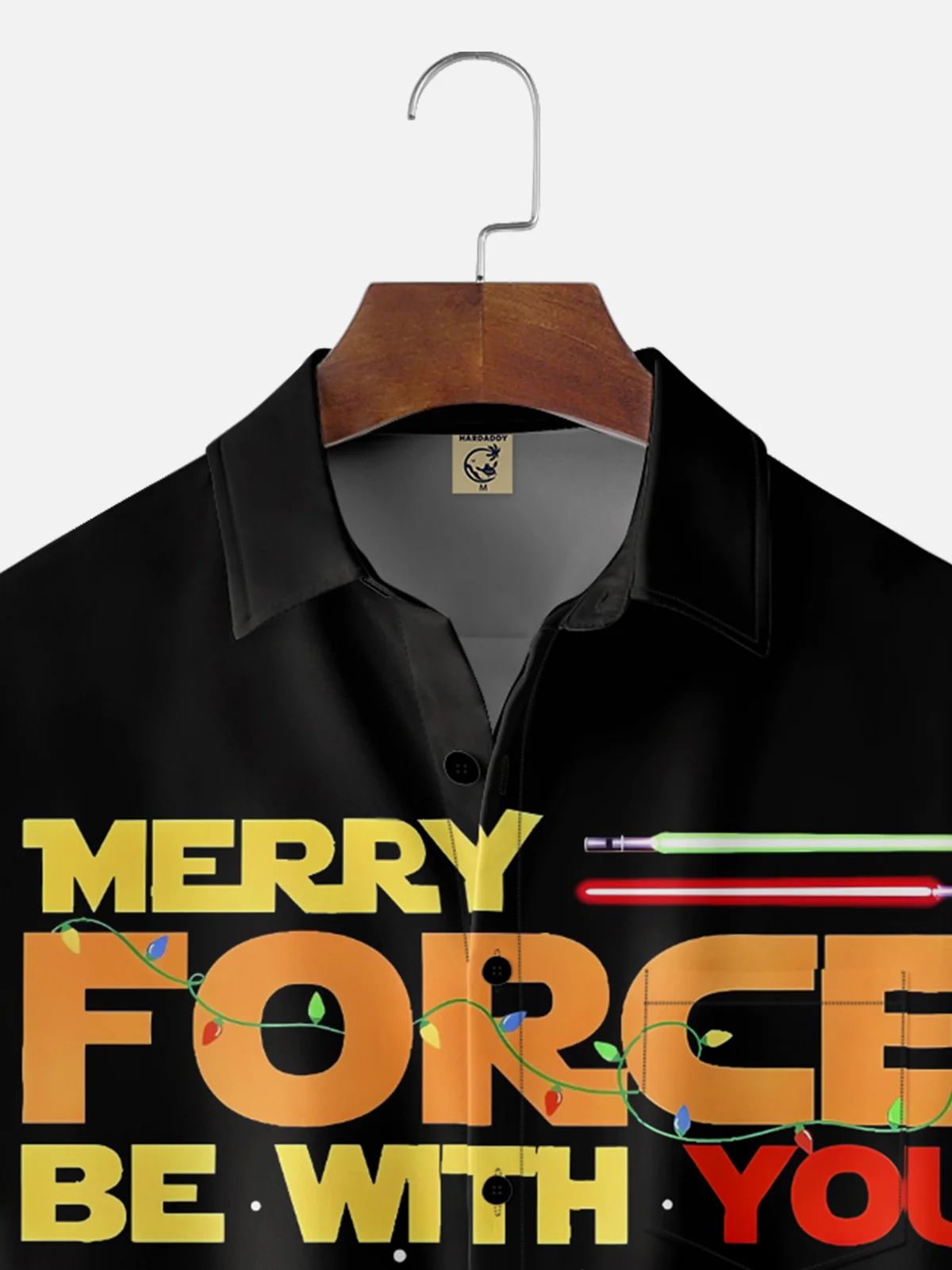 Moisture Wicking Christmas Star Hawaiian Shirt with Chest Pocket