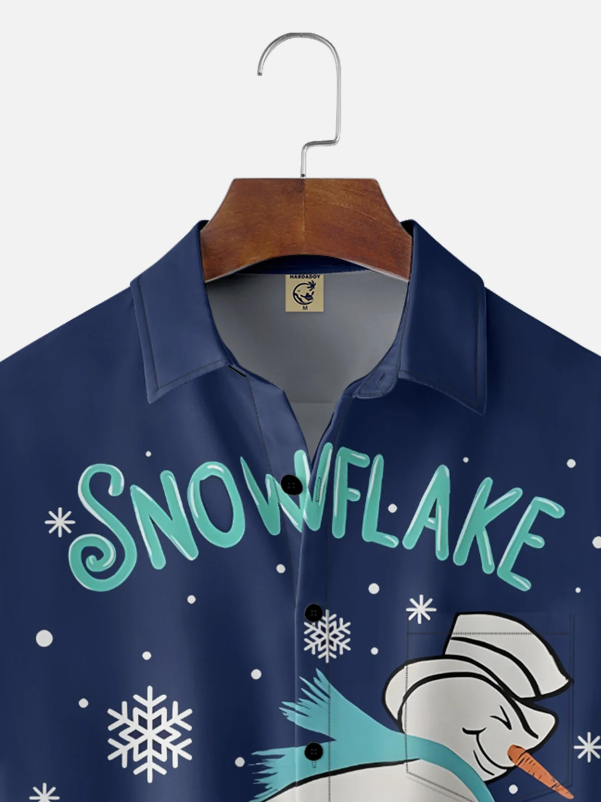 Moisture Wicking Merry Christmas Ugly Snowman Chest Pocket Hawaiian Shirt