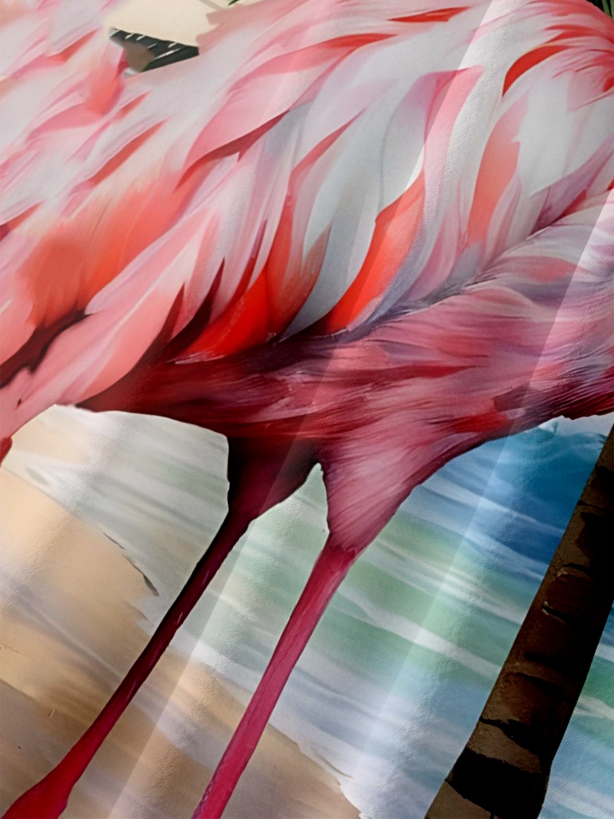 Moisture Wicking Christmas Flamingo Chest Pocket Hawaiian Shirt