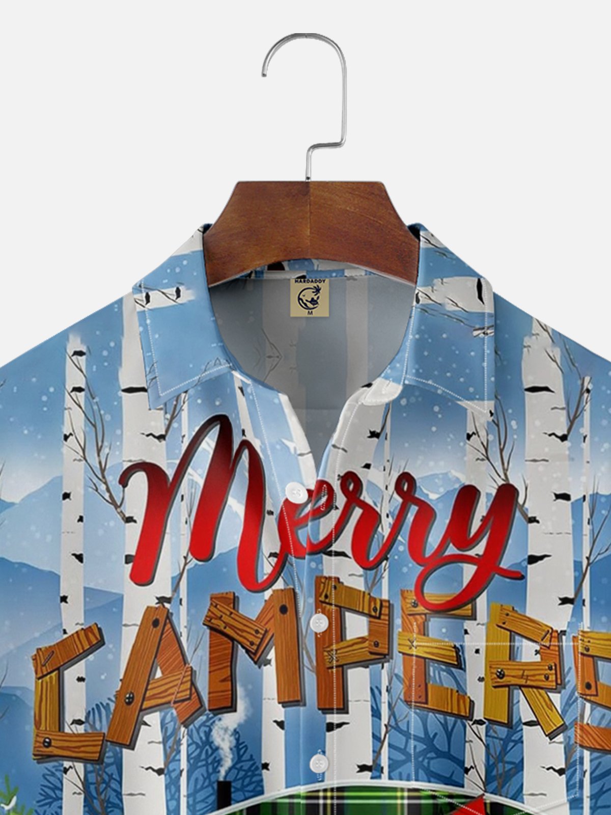 Moisture Wicking Christmas Merry Christmas Campervan Chest Pocket Hawaiian Shirt