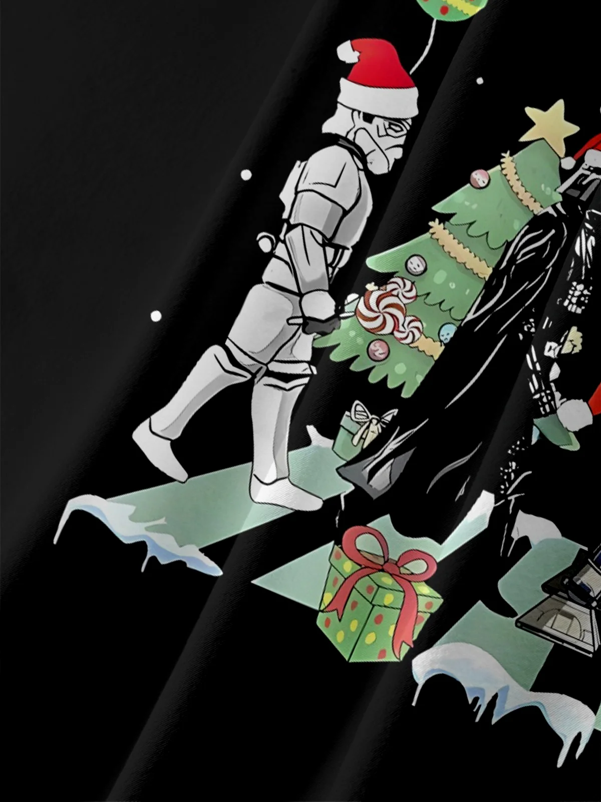 Moisture Wicking Christmas Star Hawaiian Shirt with Chest Pocket