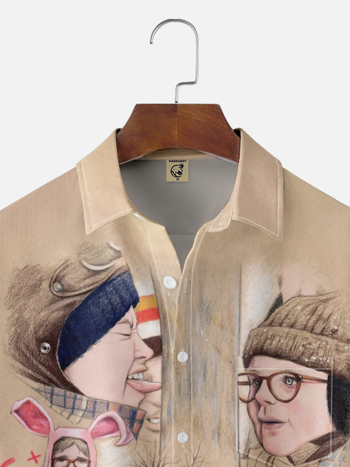 Moisture Wicking Christmas Story Leg Lights Red Air Gun Chest Pocket Hawaiian Shirt