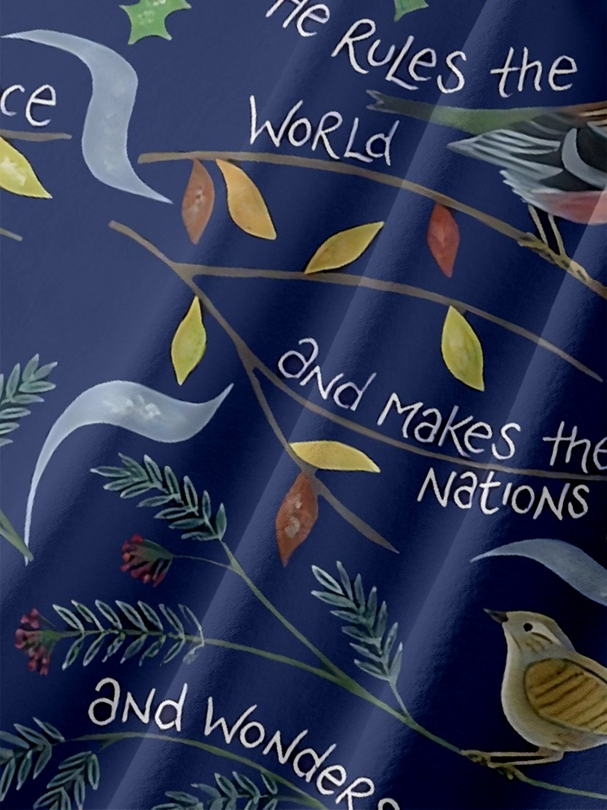 Moisture-wicking Bird and Plant Print Fun Chest Pocket Casual Shirt