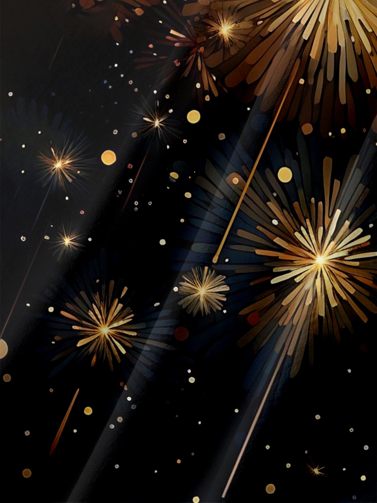 Moisture Wicking Happy New Year Hawaiian Shirt with Chest Pocket