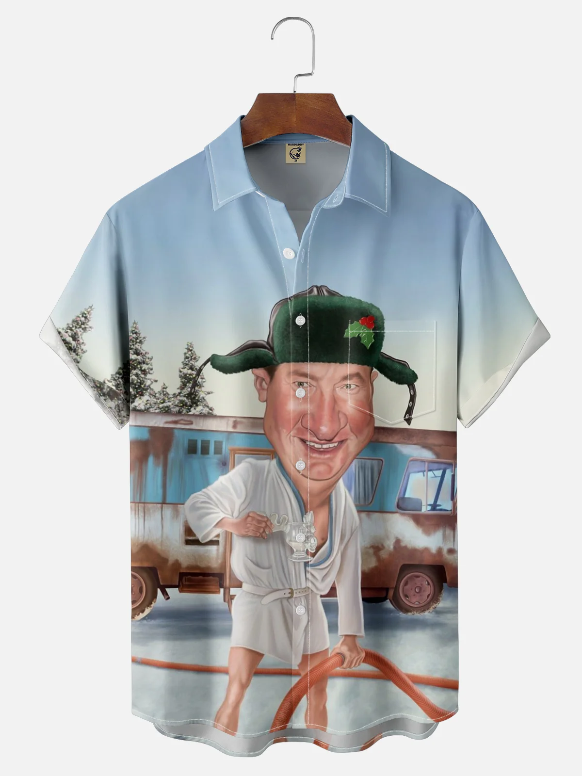 Moisture Wicking Merry Christmas Griswold Hawaiian Shirt with Chest Pocket