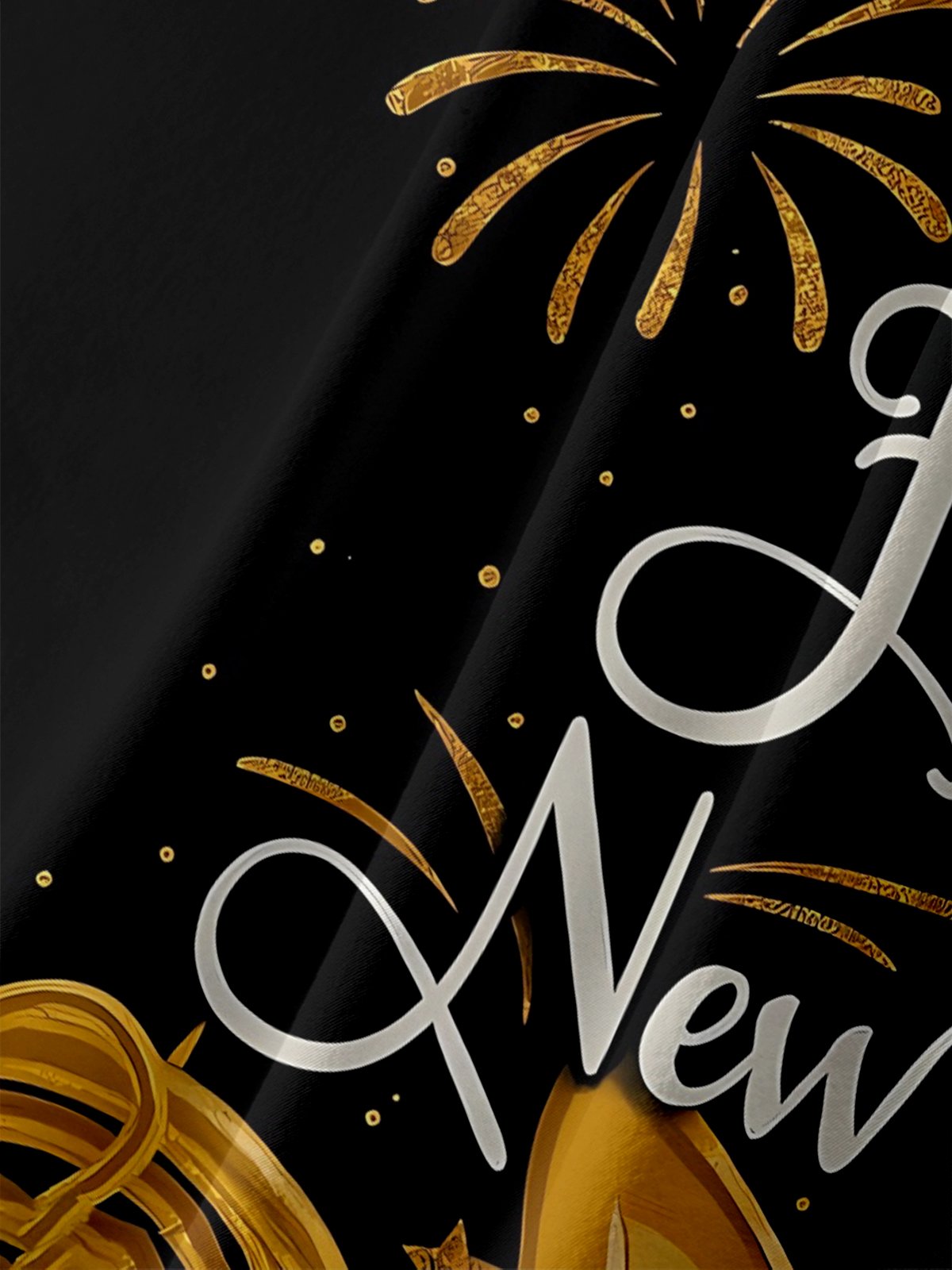 Moisture Wicking Happy New Year Hawaiian Shirt with Chest Pocket