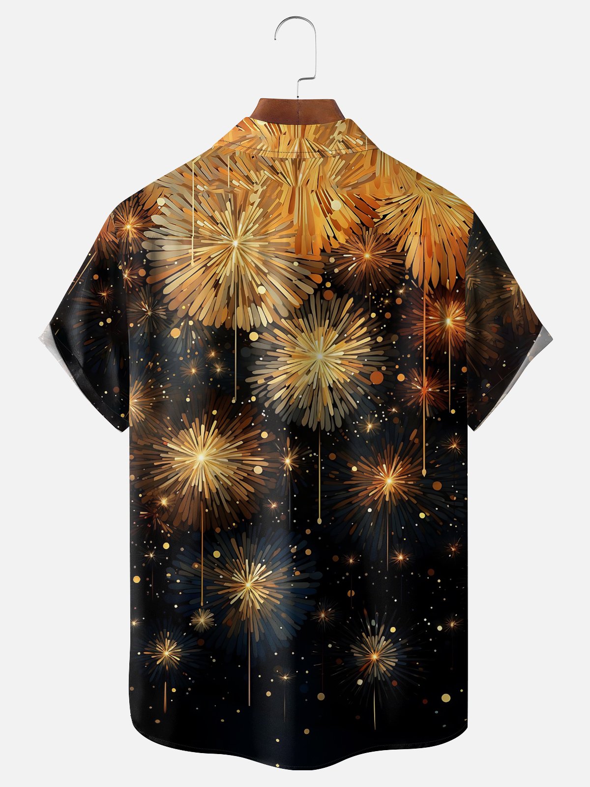 Moisture Wicking Happy New Year Hawaiian Shirt with Chest Pocket